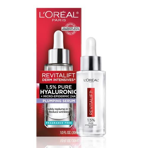 Loreal Paris Revitalift 1.5% Pure Hyaluronic Acid Face Serum, Hydrate & Reduce Wrinkles, Fragrance Free 1 Oz