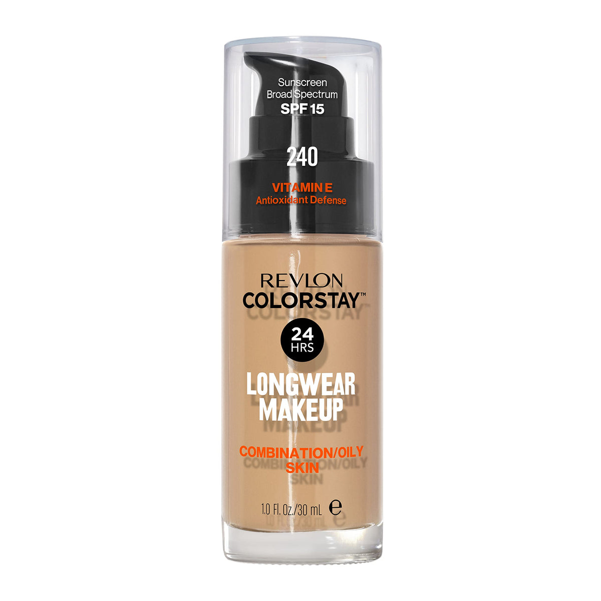 Revlon Liquid Foundation, ColorStay Face Makeup for Combination & Oily Skin, SPF 15, Medium-Full Coverage with Matte Finish, 180 Sand Beige, 1 Fl Oz