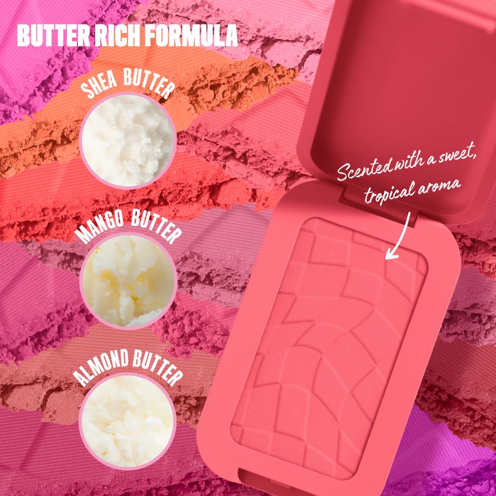 NYX PROFESSIONAL MAKEUP Buttermelt Powder Blush, Fade and Transfer-Resistant Blush, Up to 12HR Make Up Wear, Vegan Formula - For The Butta