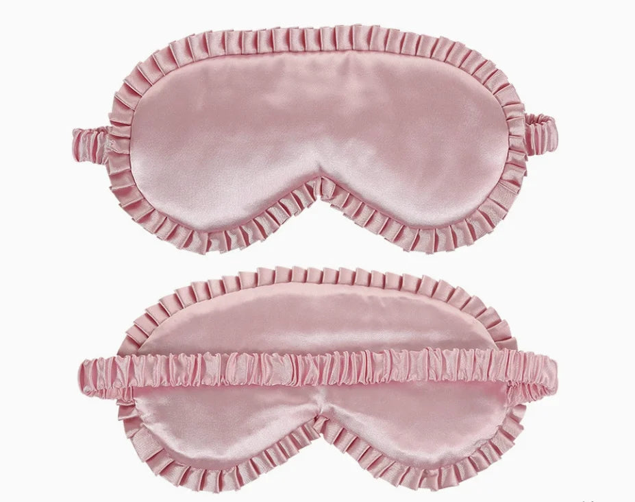 Silk Sleep Mask with Elastic Band and Lace Trim | Lightproof Breathable Eye Cover