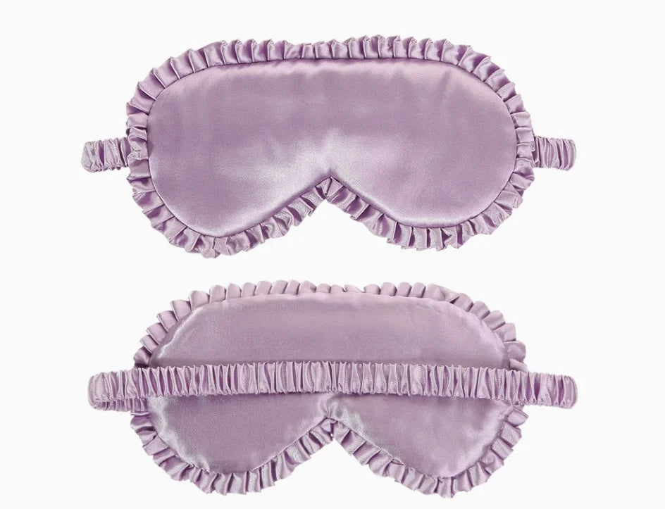 Silk Sleep Mask with Elastic Band and Lace Trim | Lightproof Breathable Eye Cover