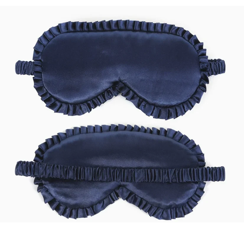 Silk Sleep Mask with Elastic Band and Lace Trim | Lightproof Breathable Eye Cover
