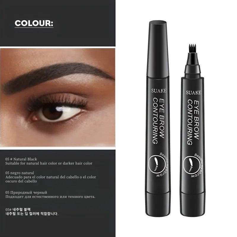 4D Microblading Eyebrow Pen 4 Forks Tip Eyebrow Tattoo Pencil Long Lasting Fine Sketch Liquid Eye Brow Make Up