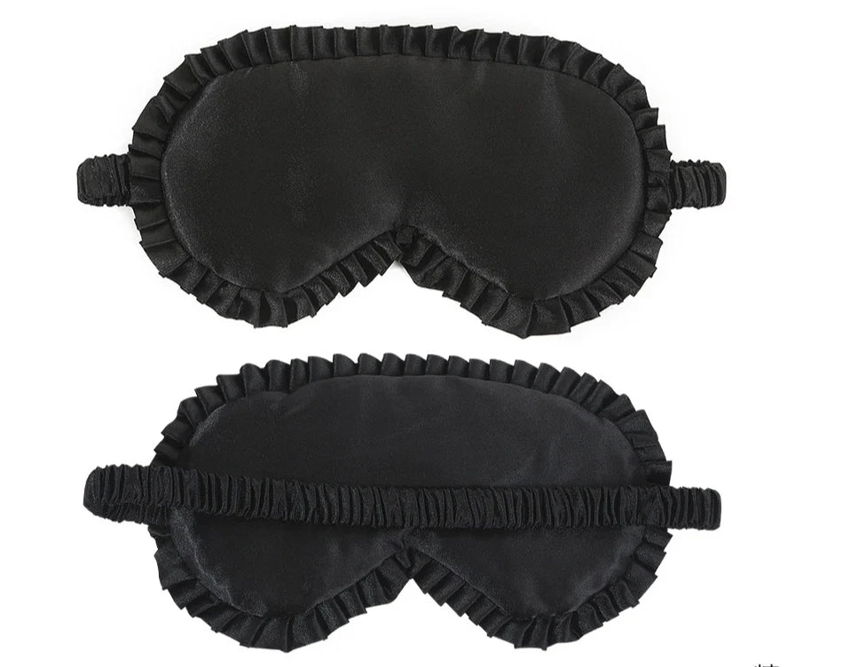 Silk Sleep Mask with Elastic Band and Lace Trim | Lightproof Breathable Eye Cover