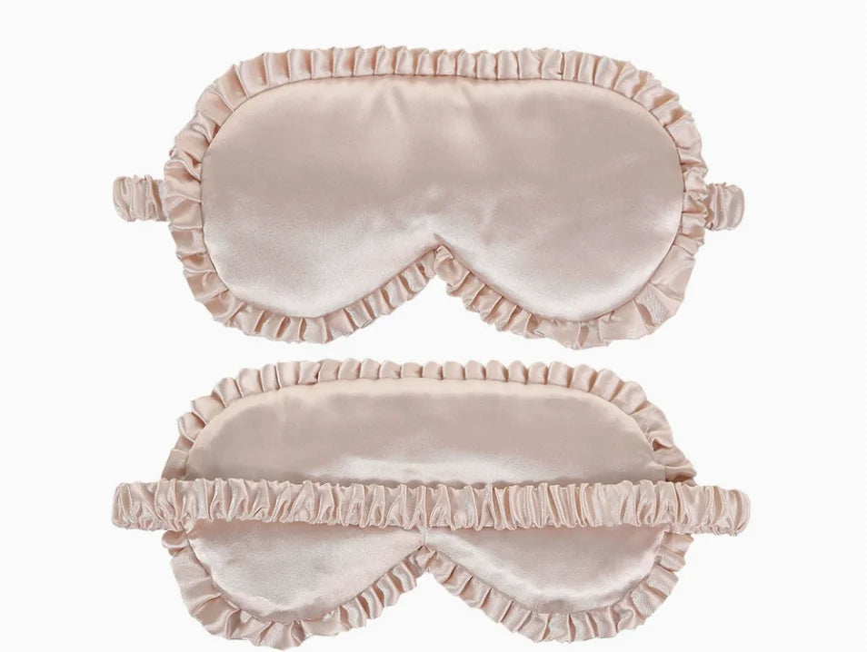 Silk Sleep Mask with Elastic Band and Lace Trim | Lightproof Breathable Eye Cover