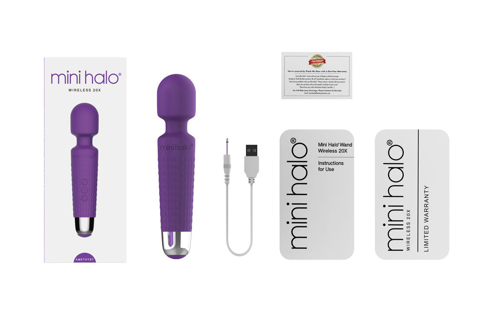 Mini Halo Wireless Wand Vibrator Amethyst